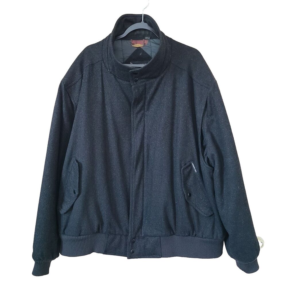 VTG Members Only Heavy Wool Bomber Jacket 3X Black Heathered Racer Grandpacore